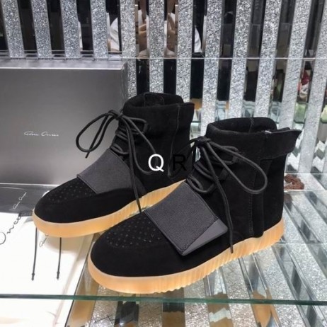 Rick Owens High-Top Work Boots In Black/Yellow