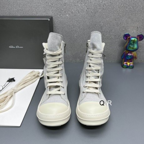 Rick Owens Drkshdw Grey High-Top Sneakers With Pockets