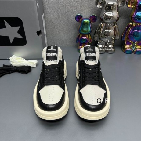 Rick Owens Drkshdw Turbowpn OX X Converse Sneakers In Black/Natural Full Grain Leather