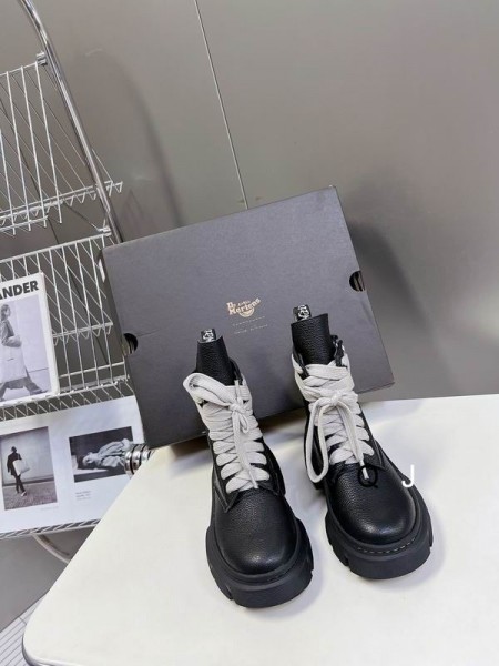 Rick Owens Dr. Martens X Rick Owens 1460 Dmxl Jumbo Lace Boot In Black Cow Leather Boots