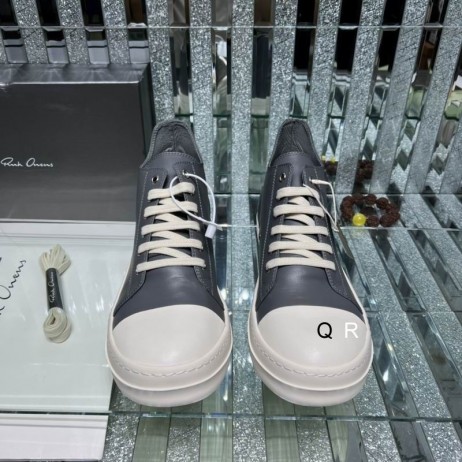 Rick Owens FW25 Concordians Sneakers In Washed Indigo/Milk/Milk Full Grain Cow Leather
