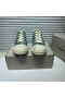 Rick Owens SS25 Hollywood Low Sneakers In Green/Milk/Milk Full Grain Calf Leather