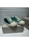 Rick Owens SS25 Hollywood Low Sneakers In Green/Milk/Milk Full Grain Calf Leather