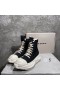 Rick Owens Drkshdw Ss25 Hollywood Abstract Sneak In Black/Milk/Milk Cotton Canvas