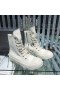 Rick Owens Drkshdw SS25 Hollywood Sneakers In Milk/Milk/Milk Cotton Canvas