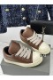 Rick Owens SS25 Hollywood Runway Jumbo Lace Puffer Low Sneakers In Brown/Milk/Milk Metallic Peached Lambkin