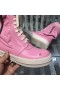 Rick Owens Pink Zip-Detail Lace-Up Boots