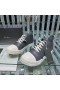 Rick Owens FW25 Concordians Sneakers In Washed Indigo/Milk/Milk Full Grain Cow Leather