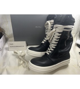 Rick Owens Black Zip-Detail Lace-Up Boots