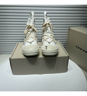 Rick Owens Drkshdw Ss25 Hollywood Hexa Sneaks In White 13oz Overdyed Denim