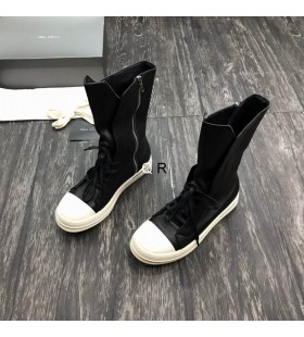 Rick Owens Fogachine Men's High Top Sneakers In Black/White