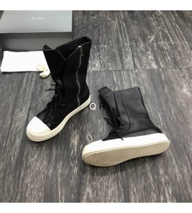 Rick Owens Fogachine Men's High Top Sneakers In Black/White