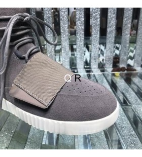 Rick Owens High-Top Work Boots In Grey/White