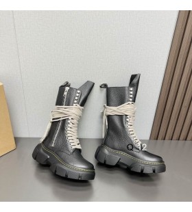 Rick Owens Dr. Martens X Rick Owens 1918 Calf Length Dmxl Boot In Black Cow Leather