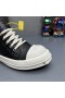 Rick Owens Ramones Python Couro De Baixa Tênis Preto/Leite