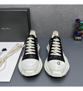 Rick Owens Drkshdw Resumo Orifício De Baixa Tênis Preto/Branco