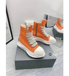 Rick Owens Drkshdw SS25 Hollywood Jumbo Csipk&Atilde;&copy;k Absztrakt Cip&Aring;&lsquo;k, Narancs/Tej/Tej Pamut V&Atilde;&iexcl;szon
