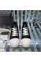 Rick Owens Íseal Sneakers Dubh/Bainne/Milk/Mousse Leathar