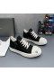 Rick Owens Drkshdw SS25 Hollywood Íseal Sneakers Dubh/Bainne/Overdyed Denim