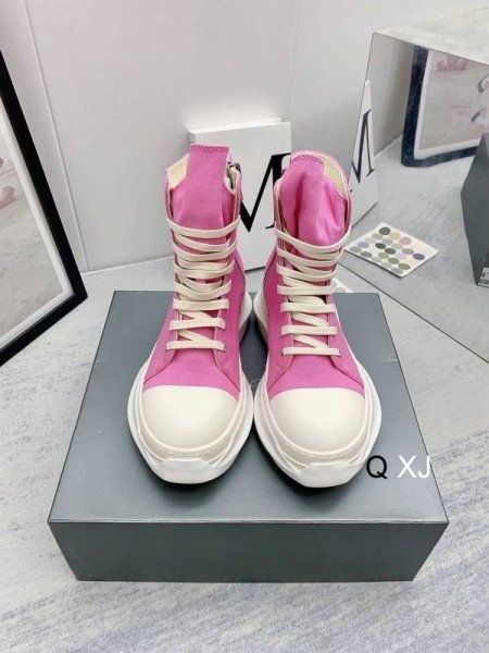 Rick Owens Drkshdw SS25 Hollywood Astratta scarpe da ginnastica Rosa/latte/Latte in Tela di Cotone
