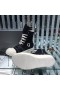 Rick Owens Drkshdw SS25 Avvolgere Alte Sneakers In bianco/Nero Rughe/Latte/Overdyed Denim