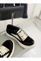 Rick Owens SS25 Hollywood Vintage scarpe da ginnastica Nero/Latte Mousse in Pelle E Camoscio Velour