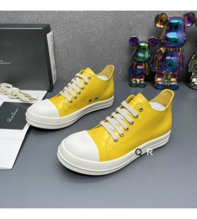 Rick Owens FW25 Concordians scarpe da ginnastica Giallo/latte/Latte in Pelle Bovina Pieno fiore