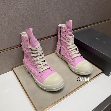 Rick Owens Rosa High-Topp Slitte Joggesko