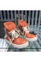 Rick Owens Geobaskets Høye Joggesko-Oransje/Melk Mousse Skinn