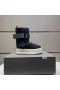 Rick Owens SS25 Hollywood Rullebanen Skinne Sandal I Svart/Melk Blemme lammeskinn