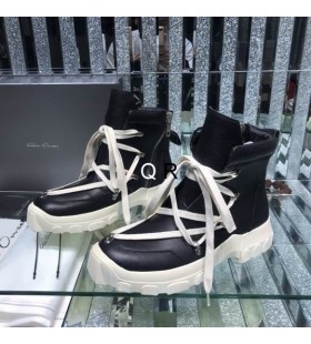 Rick Owens Drkshdw Traktor Svart Plattform Sko I Svart/Hvit Joggesko