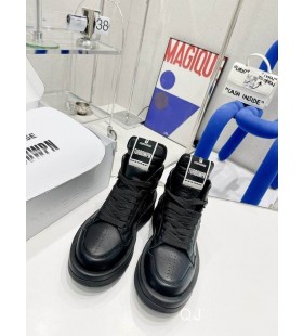 Rick Owens X Snakke Drkshdw Turbowpn Joggesko I Alle Svarte Ku Skinn