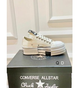 Rick Owens Drkshdw DBL Drkstar OKSE X-Converse Sneakers I Naturlige/Elfenben