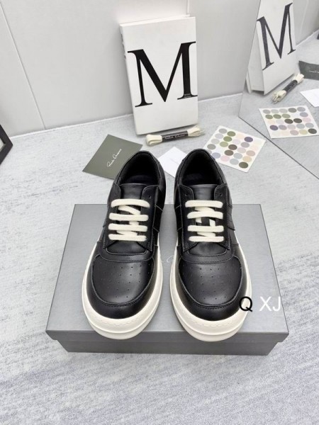 Niskie Skórzane trampki Rick Owens kolor Czarny/Wyprzedaż Oyster