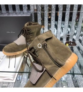 Buty robocze Rick Owens Z wysokiej piszczelą armii zielony / żółty