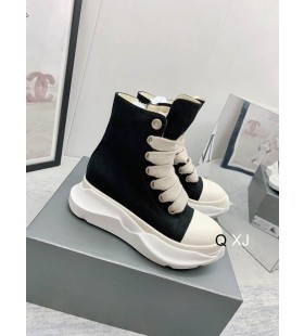 Streszczenie Trampki Rick Owens Drkshdw SS25 Hollywood Jumbo Sznurowane Czarny/Mleczny/Mleczny P&Aring;&sbquo;&Atilde;&sup3;tno bawe&Aring;&sbquo;niane