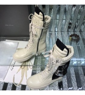 Bia&Aring;&sbquo;e/ czarne buty Rick Owens na zamek i sznurowane