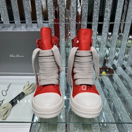 Rick Owens Jumbo Dantele High Top Sneaker Cherry Red