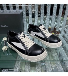 Rick Owens SS25 Hollywood Adidași În Negru/Lapte/Lapte Plin de Cereale din Piele de Vițel Și de Velur, piele de Căprioară