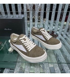 Rick Owens FW25 Concordians Epocă Adidași În Praf/Lapte/Lapte Nubuc Și piele de Căprioară Piele