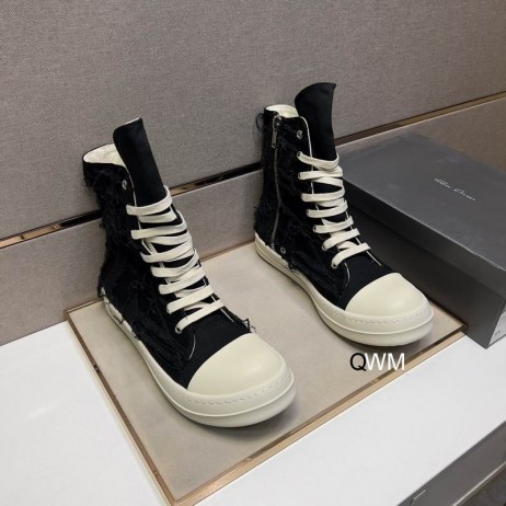 Rick Owens Black High-Top Núdzi Tenisky