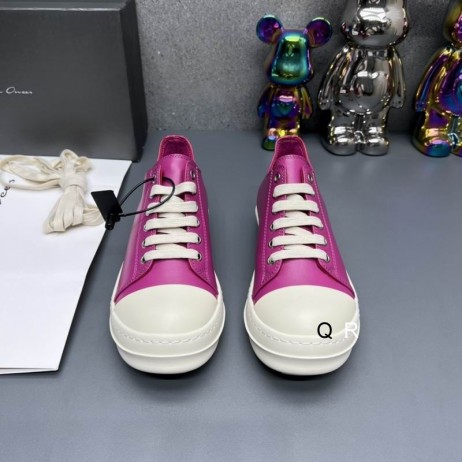 Rick Owens FW25 Concordians Tenisky V Hot Pink/Mlieko/Mlieko Úplné Zrna Kožené Krava