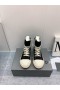 Rick Owens Drkshdw SS25 Hollywood Abstraktné Tenisky V Black/Mlieko/Mlieko Coton Plátno