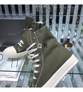 Rick Owens Drkshdw SS25 Hollywood Tenisky V Khaki Zelen&Atilde;&iexcl;/Mlieko/Mlieko Bavlna Pl&Atilde;&iexcl;tno