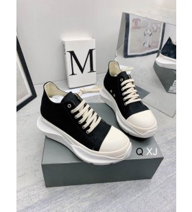 Rick Owens Drkshdw SS25 Hollywood Abstraktn&Atilde;&copy; N&Atilde;&shy;zke Tenisky V Black/Mlieko/Overdyed Denim