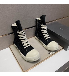 Rick Owens Black High-Top Núdzi Tenisky