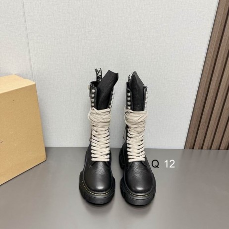 릭 Owens Dr.Martens X 릭 Owens1918 종아리 길이 Dmxl 부팅 검은 암소 가죽