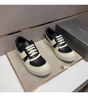 릭 Owens 가죽은 낮은 운동화를 블랙/Oyster