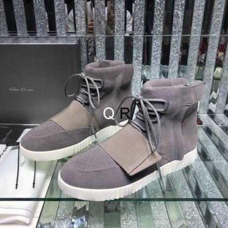 Radne cipele Rick Owens S visokim берцем Sive / bijele boje