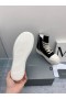 Tenisice Rick Owens Drkshdw Ss25 Hollywood S dvostrukim Branika Crna / Biser / Mliječne Денима 13 unci S перекраской